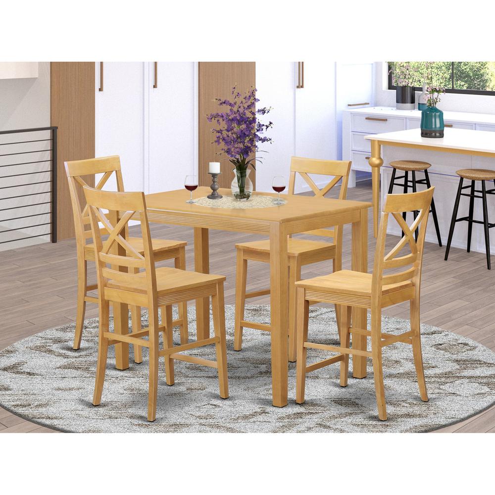 5 Pc Counter Height Dining Room Set-Pub Dining Table And 4 Dining Chairs. By East West Furniture | Bar Stools & Table | Modishstore - 9