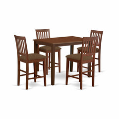 Yavn5-Mah-C 5 Pc Dining Counter Height Set - High Top Table And 4 Bar Stools With Backs. By East West Furniture
