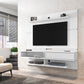 Manhattan Comfort Astor 70.86 Modern Floating Entertainment Center 2.0 with Media and Décor Shelves in White | TV Stands | Modishstore
