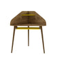 Manhattan Comfort Bradley Corner Desk with Keyboard Shelf in Rustic Brown and Yellow | Desks | Modishstore
