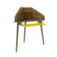 Manhattan Comfort Bradley Corner Desk with Keyboard Shelf in Rustic Brown and Yellow | Desks | Modishstore-2