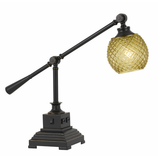 21" Height Metal Desk Lamp With Usb In Dark Bronze Finish By Cal Lighting | Desk Lamps | Moidshstore