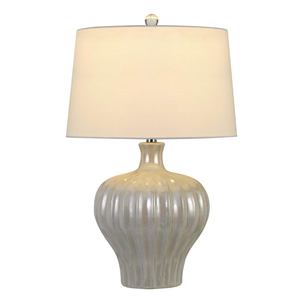 Afragola Ceramic Table Lamp With Hardback Fabric Shade By Cal Lighting | Table Lamps | Moidshstore - 3