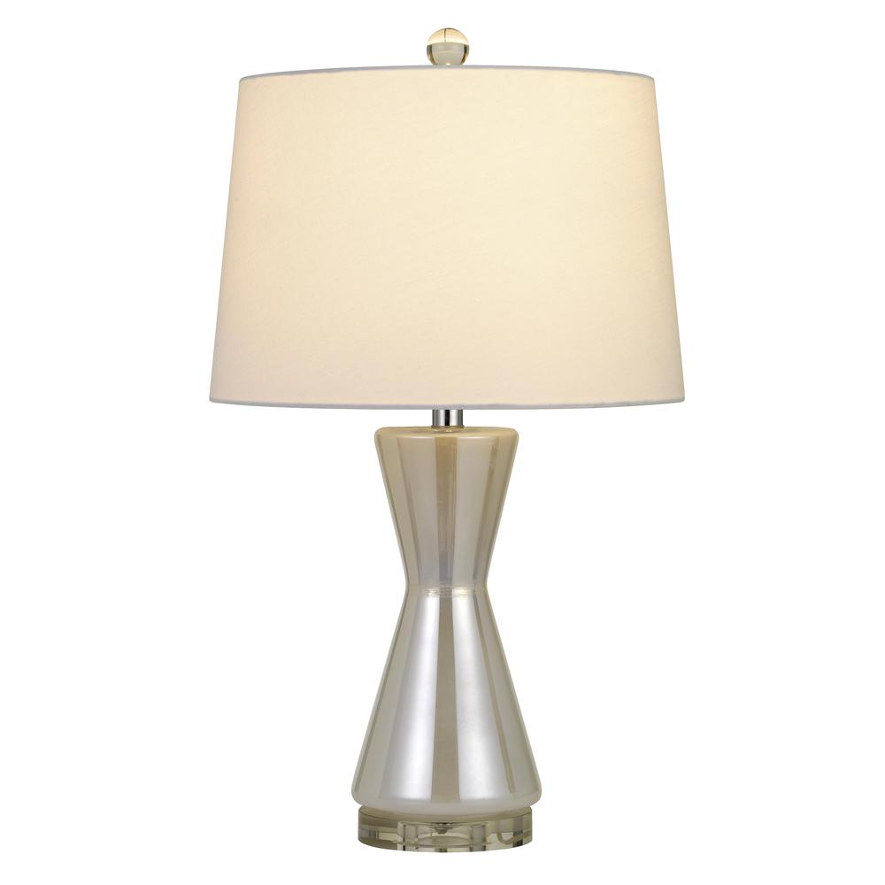 Anzio Glass Table Lamp With Hardback Fabric Shade (Sold And Priced As Pairs) By Cal Lighting | Table Lamps | Moidshstore - 3