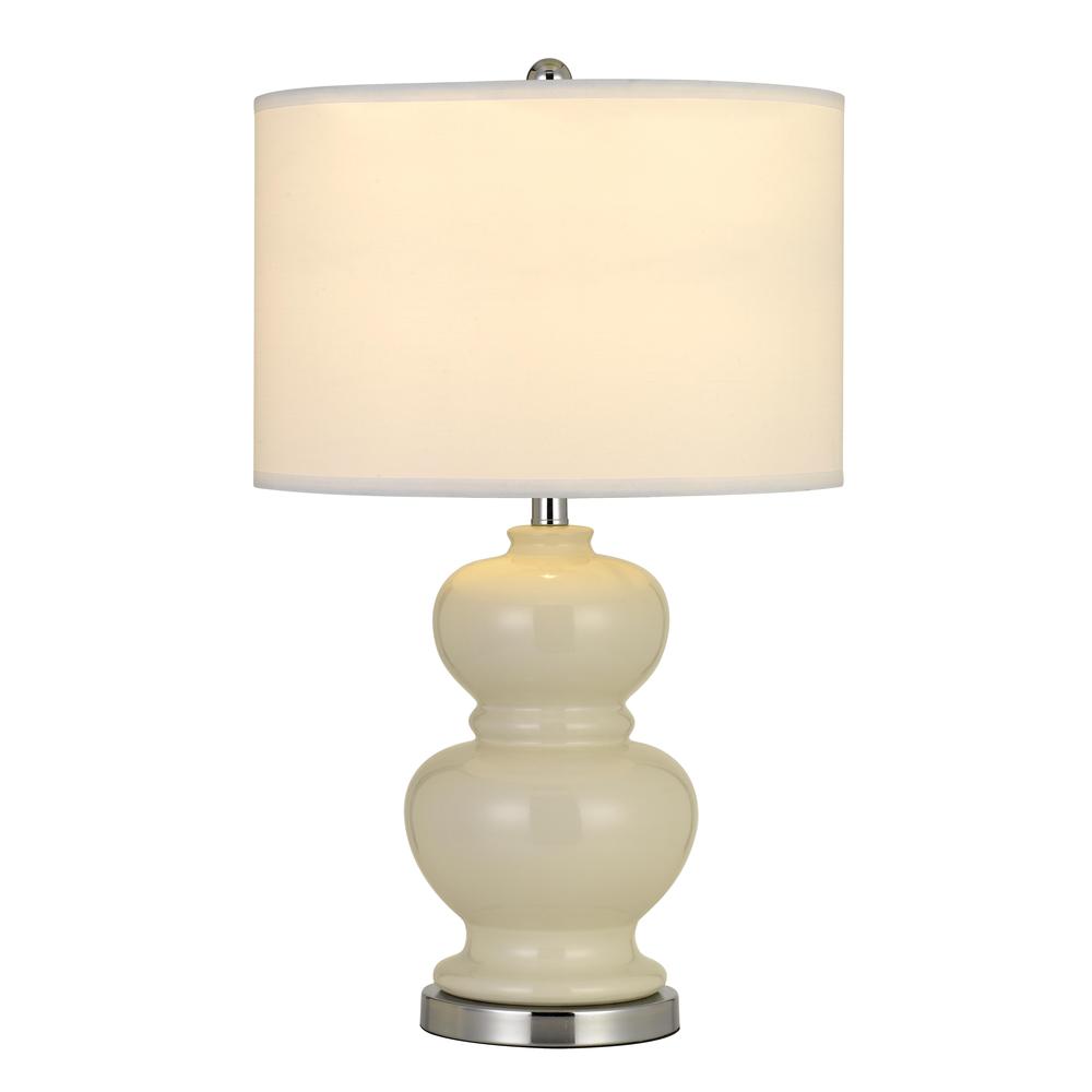 Bergamo Ceramic Table Lamp With Hardback White Fabric Shade (Sold And Priced As Pairs) By Cal Lighting | Table Lamps | Moidshstore - 3