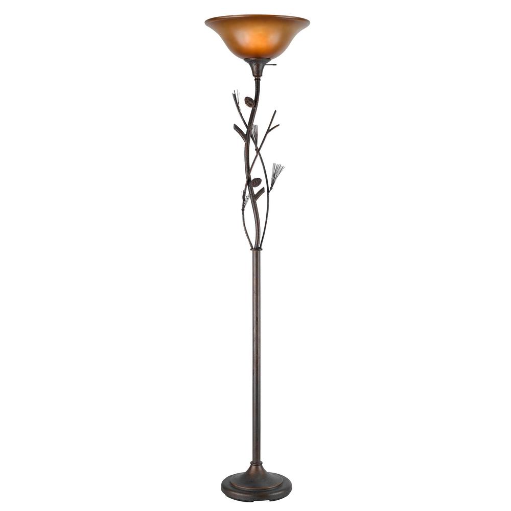 72" Height Metal Torchiere In Rust By Cal Lighting | Floor Lamps | Moidshstore - 3