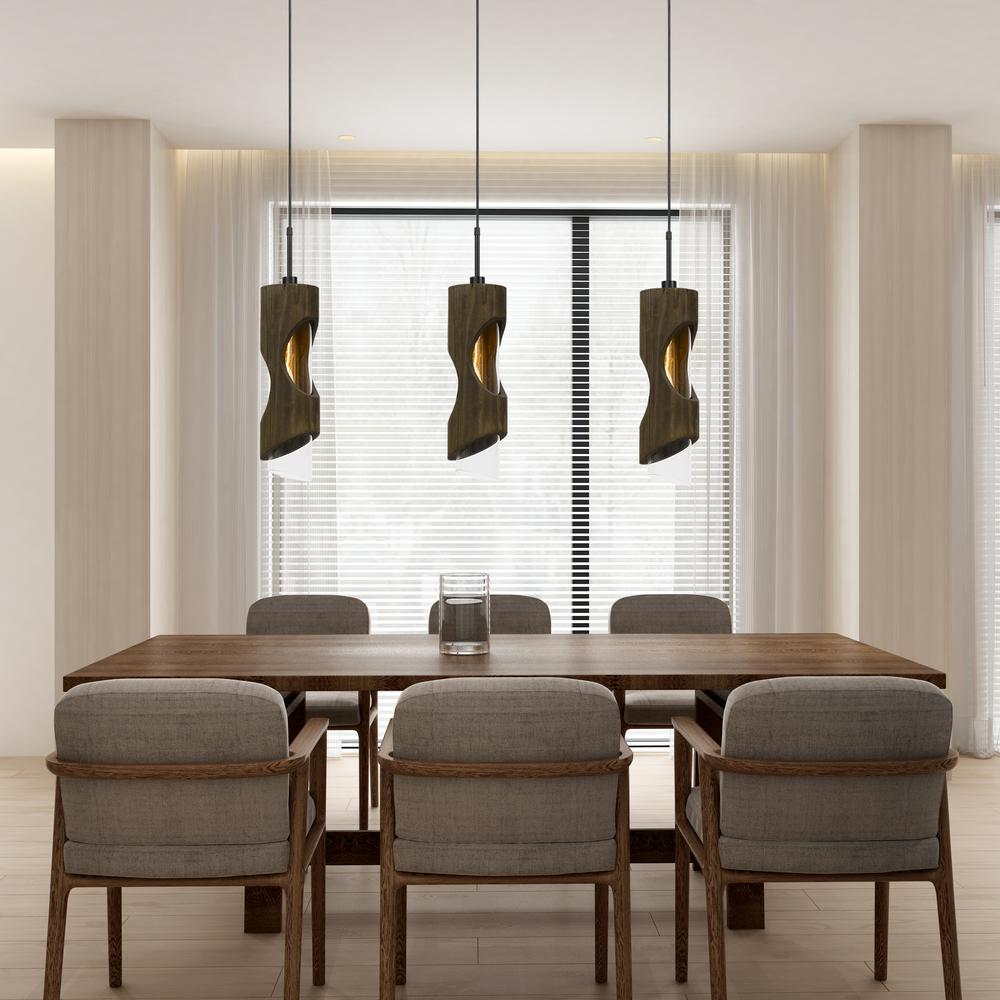 60W Zamora Wood Pendant With Clear Glass Shade (Edison Bulb Not Included) By Cal Lighting | Pendant Lamps | Moidshstore - 2