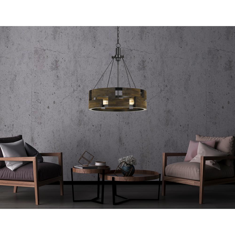 60W X 3 Bradford Metal And Wood Chandelier (Edison Bulbs Not Included) By Cal Lighting | Chandeliers | Moidshstore - 3