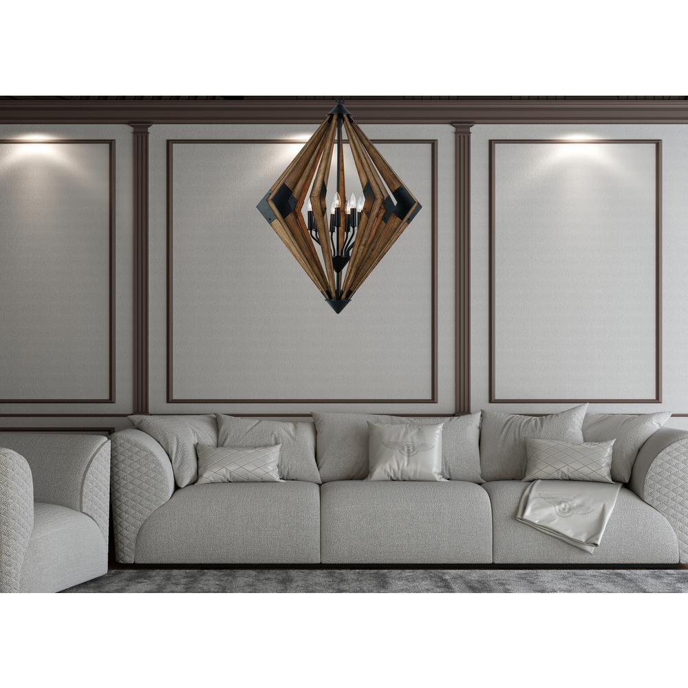 60W X 9 Arezzo Wood Chandelier By Cal Lighting | Chandeliers | Moidshstore - 3