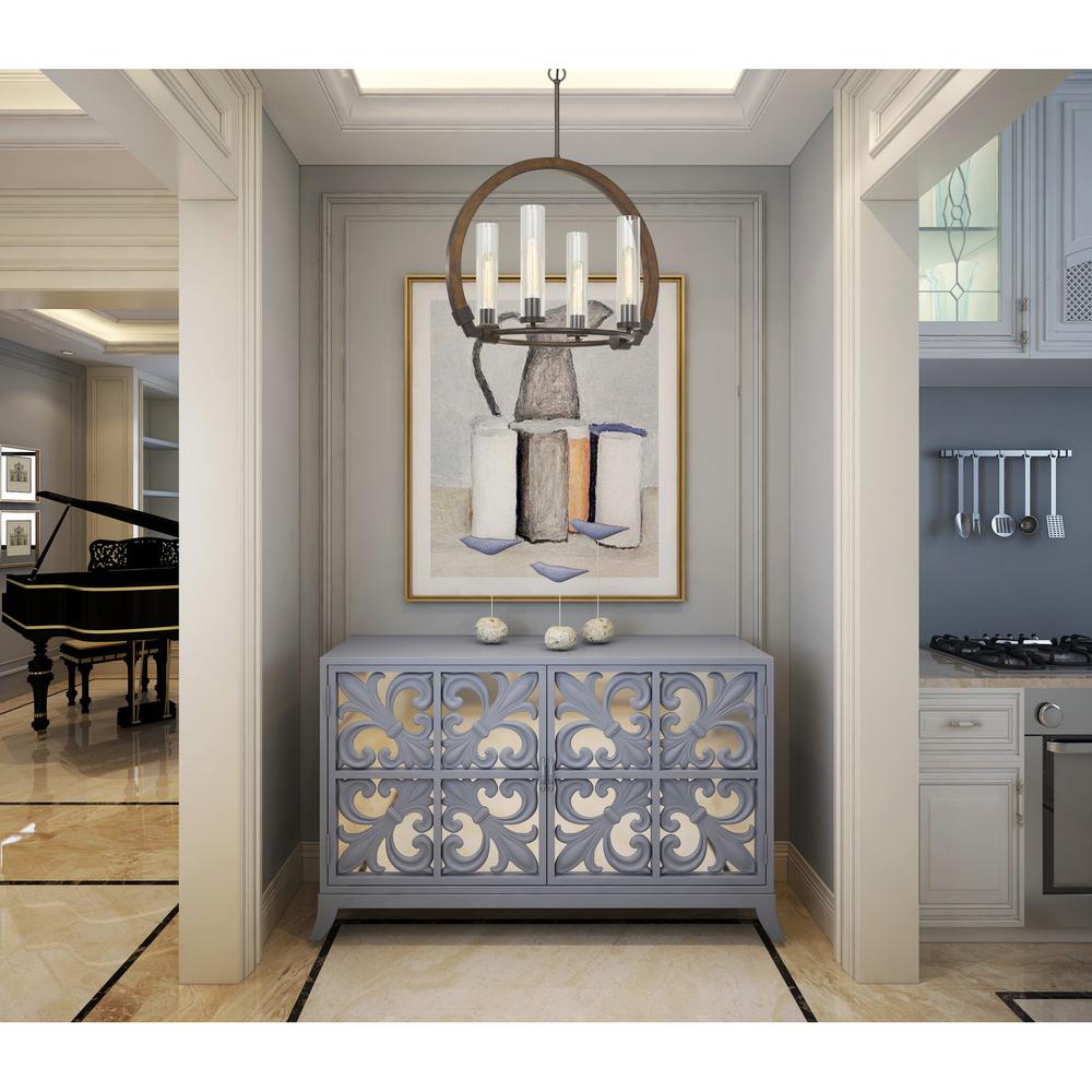 60W X 4 Sulmona Wood/Metal Chandelier With Glass Shade (Edison Bulbs Not Inlcluded) By Cal Lighting | Chandeliers | Moidshstore - 2