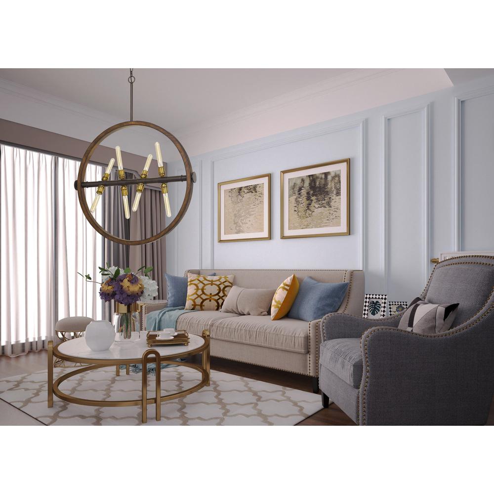 60W X 8 Teramo Wood/Metal Chandelier With Glass Shade (Edison Bulbs Not Included) By Cal Lighting | Chandeliers | Moidshstore - 3