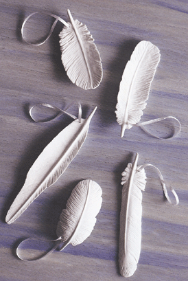 Porcelain Feather Ornaments - Set of 10 | Holiday | Modishstore-3