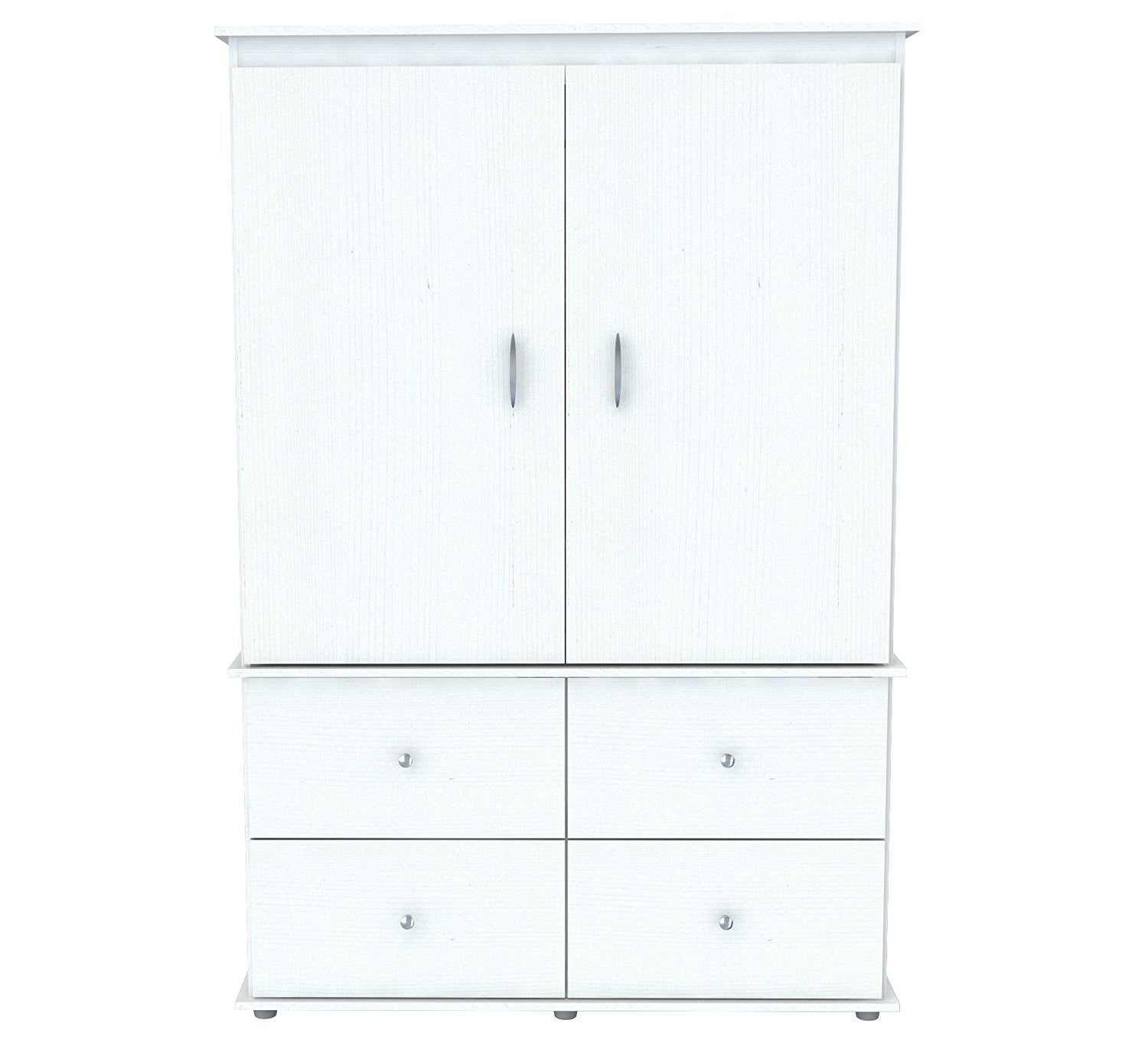 White Finish Wood Four Drawer Armoire Dresser By Homeroots | Armoires & Wardrobes | Modishstore - 3