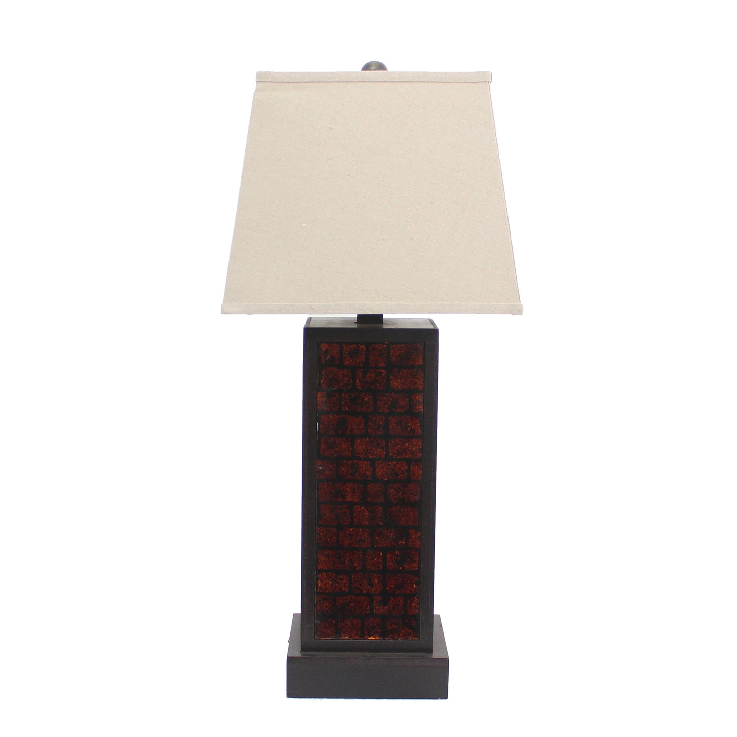 Burgundy Metal Brick Pattern - Table Lamp By Homeroots