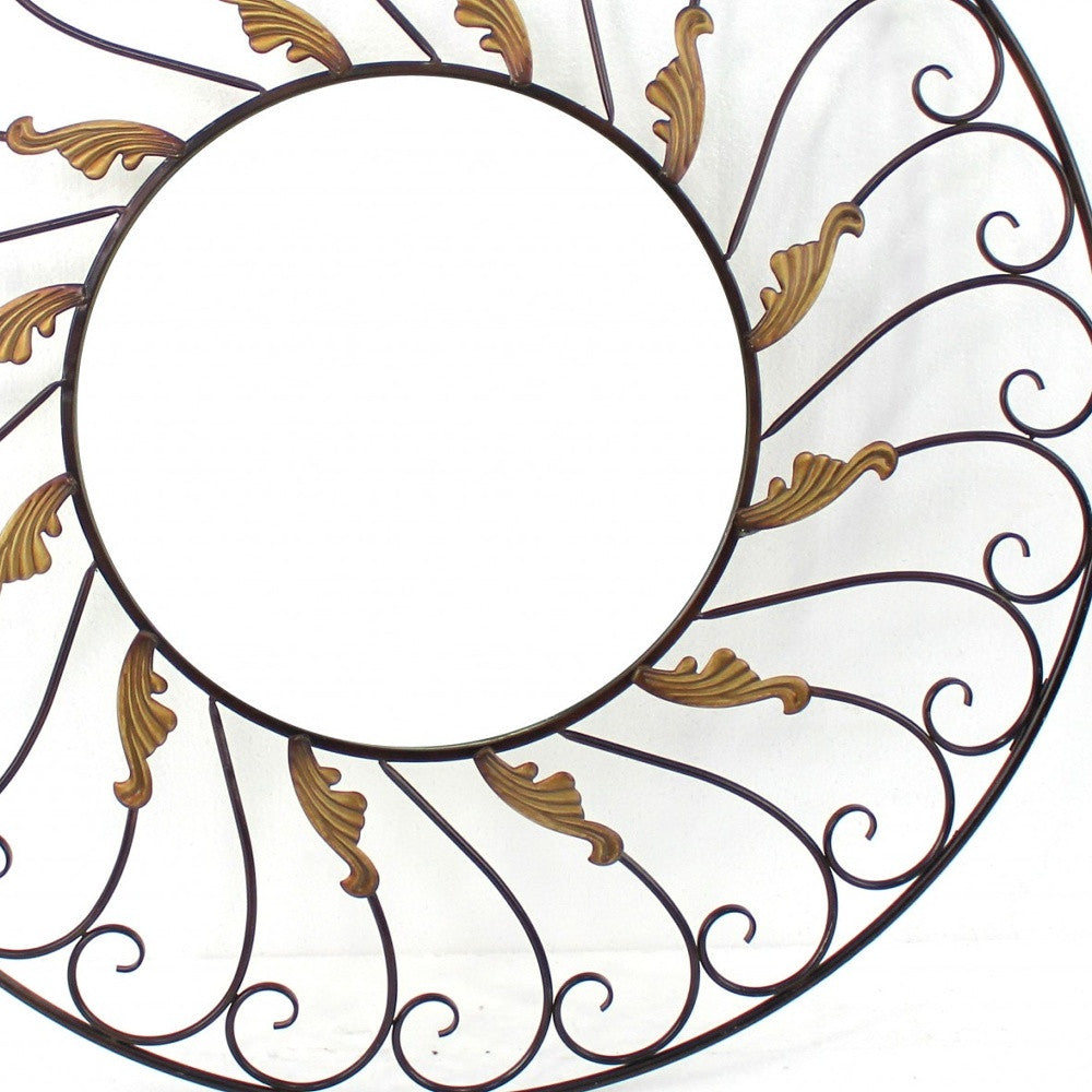 Bronze Vintage Metal Wall Mirror By Homeroots | Mirrors | Modishstore - 5