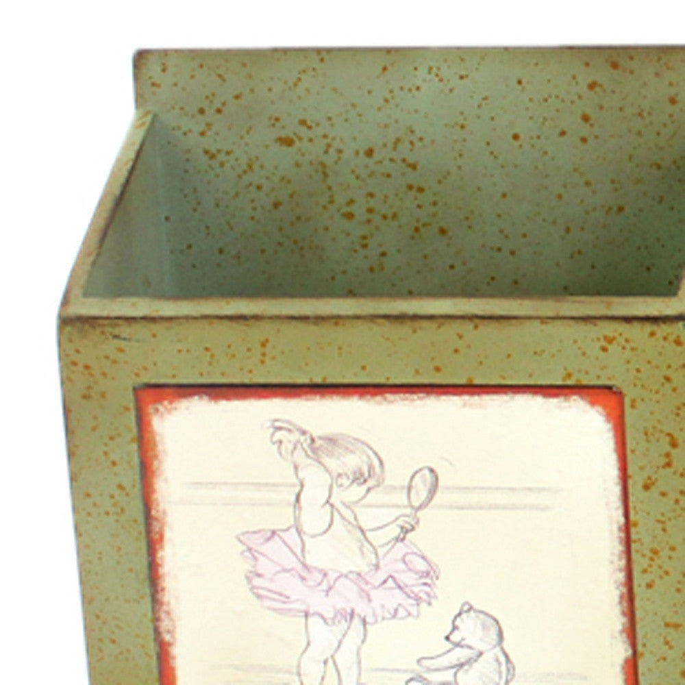 Green Rustic Horizontal - Newspaper & Magazine Rack By Homeroots | Hooks & Racks | Modishstore - 4