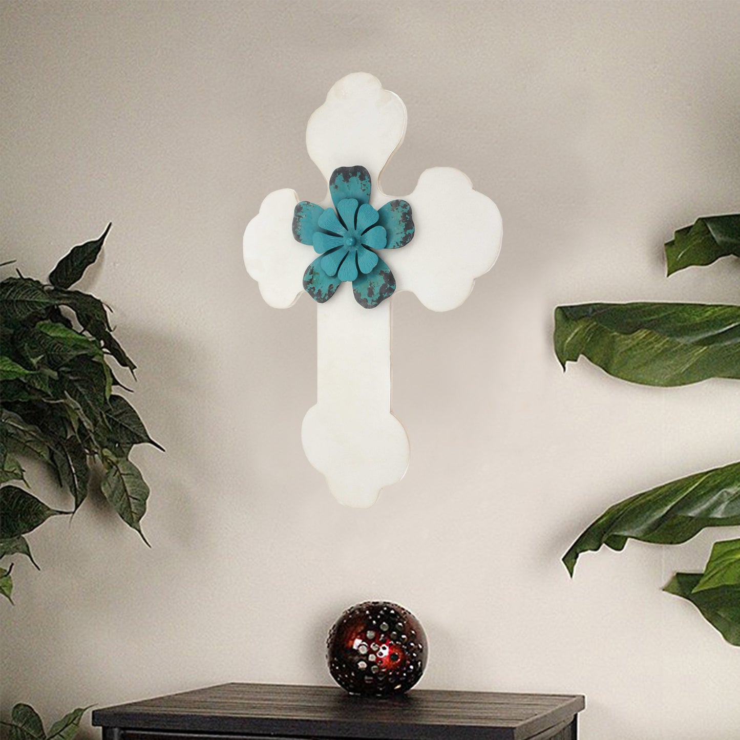 Blue Rustic Cross Wooden - Wall Decor By Homeroots | Wall Decor | Modishstore - 4