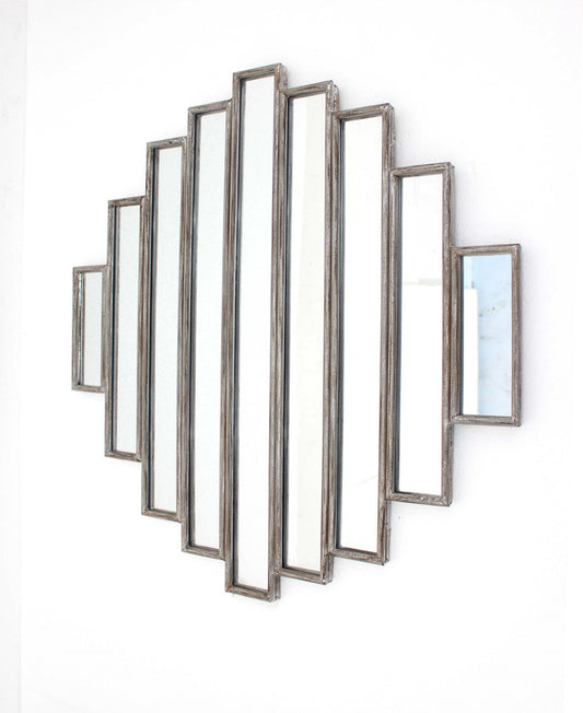 Silver Rustic Multi Mirrored Wall Sculpture By Homeroots | Wall Decor | Modishstore