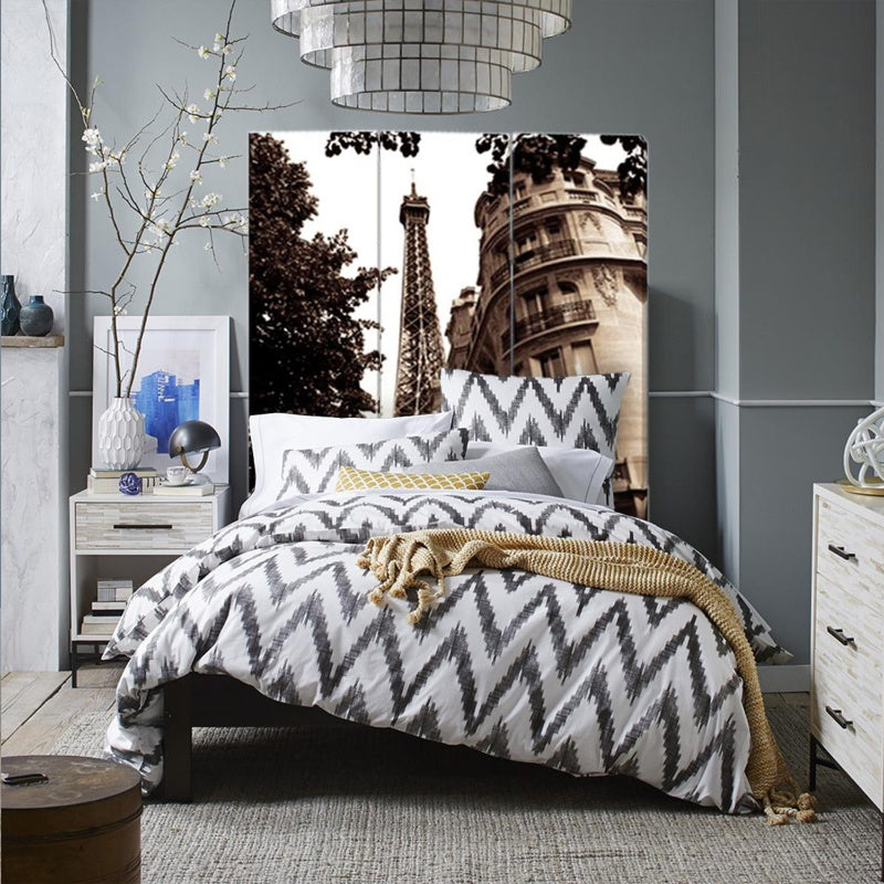 Multi Color Wood Canvas Paris Screen By Homeroots | Room Dividers | Modishstore - 3