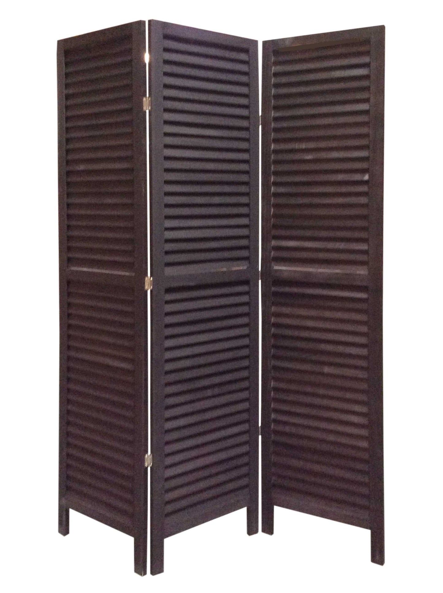 Black Wood Shutter - Screen By Homeroots | Room Dividers | Modishstore - 2