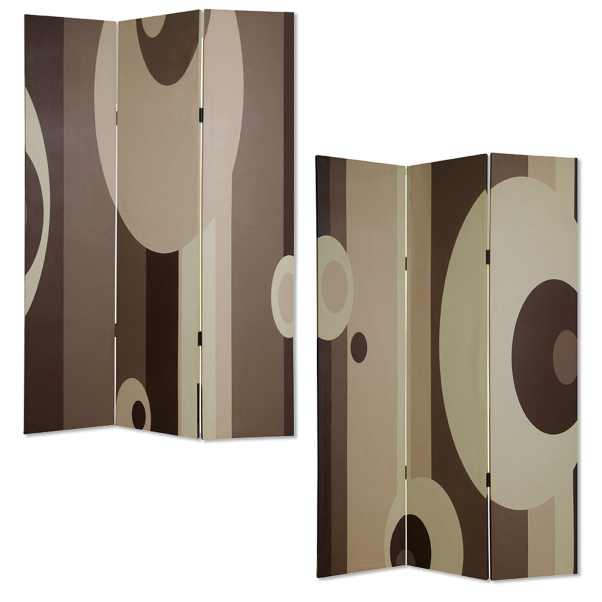Multi Color Wood Canvas 3 Panel Screen By Homeroots - 274749 | Room Dividers | Modishstore - 4