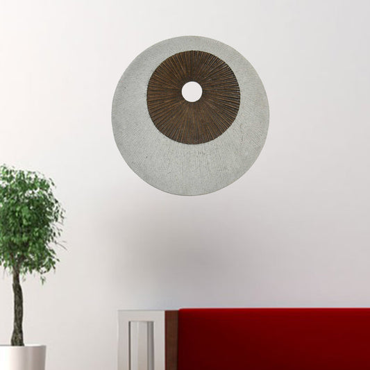 Brown & Gray Round Double Layer Ribbed Wall Decor By Homeroots - 274769 | Wall Decor | Modishstore - 2