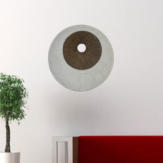 Brown & Gray Round Double Layer Ribbed Wall Decor By Homeroots - 274770 | Wall Decor | Modishstore - 2