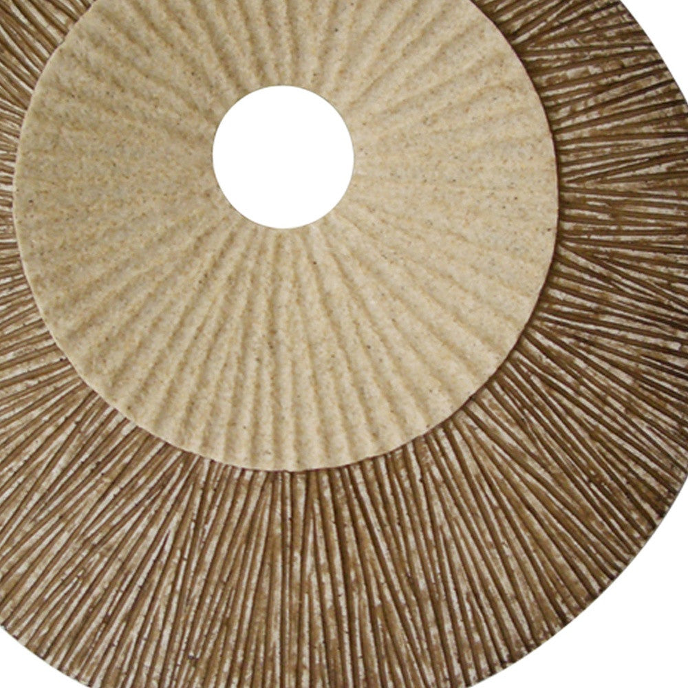 Brown Round Double Layer Ribbed Wall Plaque By Homeroots - 274772 | Wall Decor | Modishstore - 5