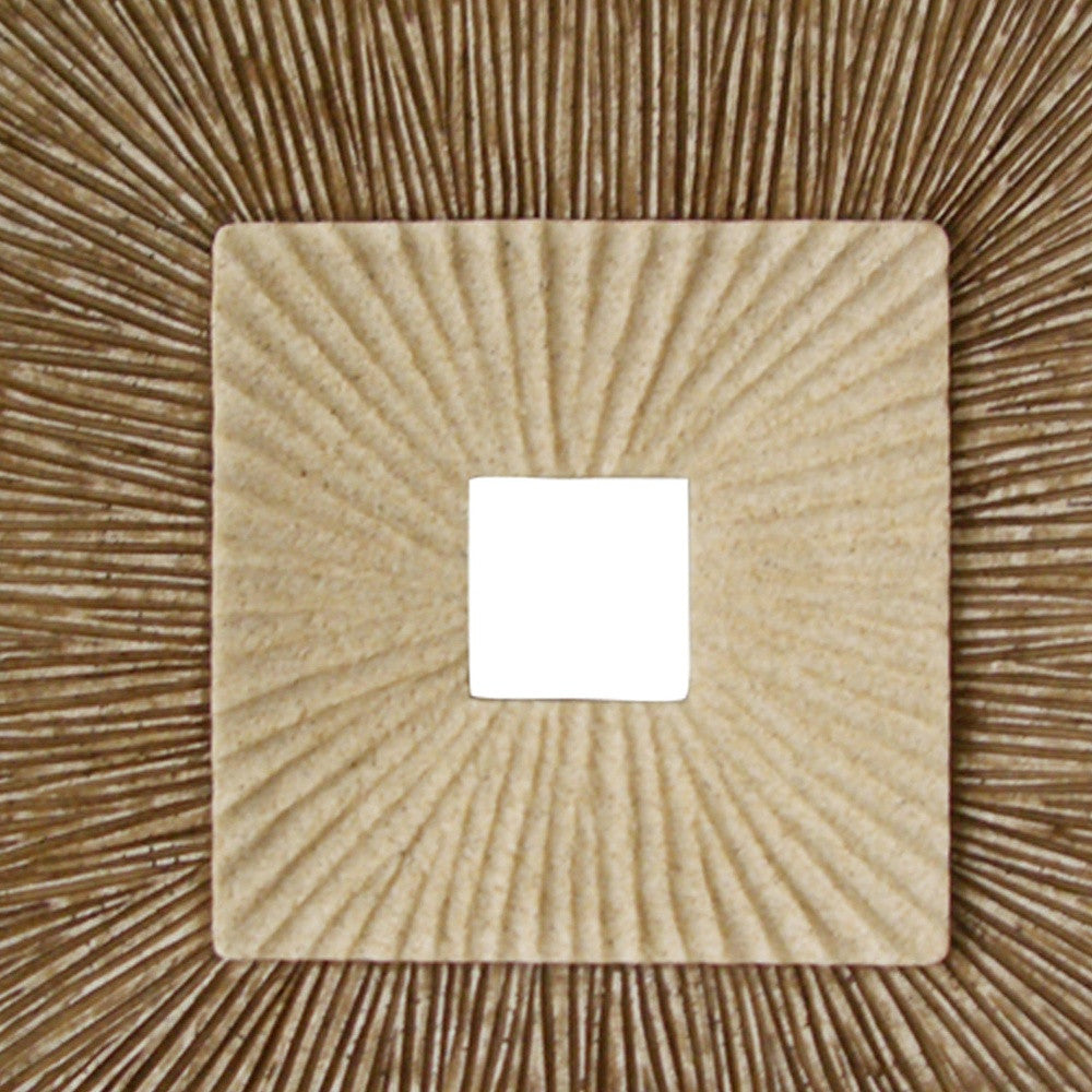 Brown Concave Square Double Layer Ribbed Wall Plaque Set of 2 By Homeroots | Wall Decor | Modishstore - 5
