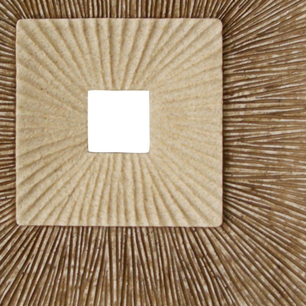 Brown Concave Square Double Layer Ribbed Wall Plaque By Homeroots - 274778 | Wall Decor | Modishstore - 5