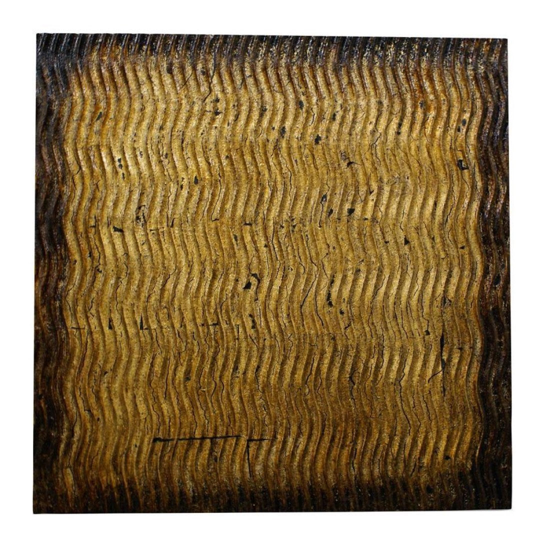 Raw Wood Look Gold Finish Square Wall Art Medium By Homeroots | Wall Decor | Modishstore - 3