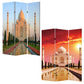 Multi Color Wood Canvas Taj Mahal Screen By Homeroots | Room Dividers | Modishstore - 2