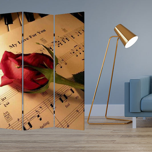 Multi Color Wood Canvas Music Screen By Homeroots | Room Dividers | Modishstore - 2