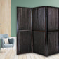 Dark Wood and Water Hyacinth 3 Panel Room Divider Screen By Homeroots | Room Dividers | Modishstore - 4
