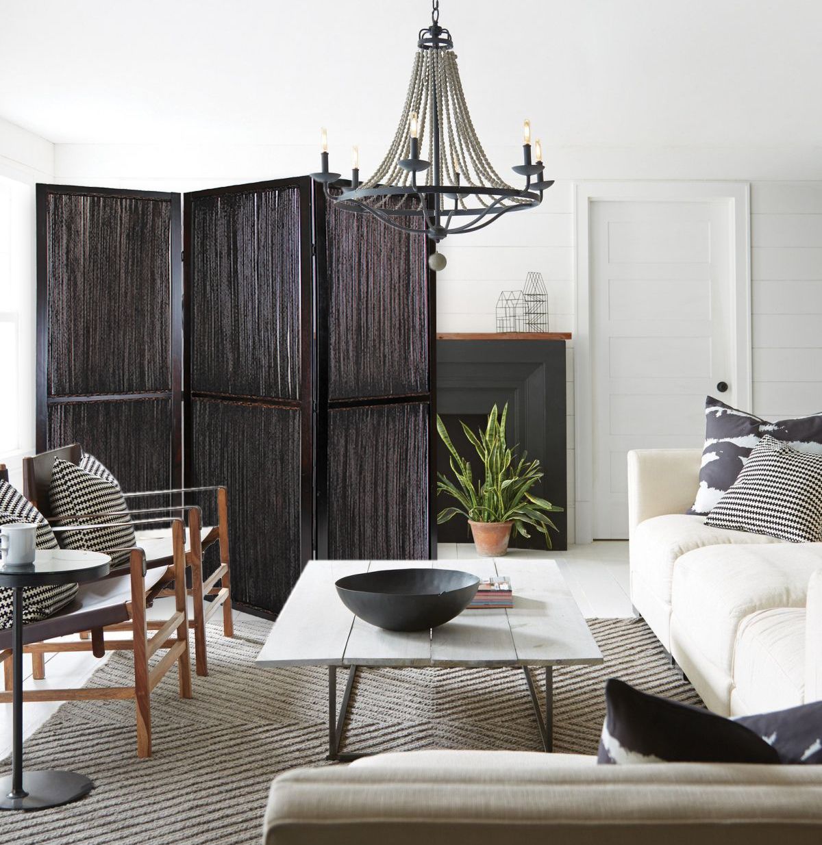 Dark Wood and Water Hyacinth 3 Panel Room Divider Screen By Homeroots | Room Dividers | Modishstore - 6