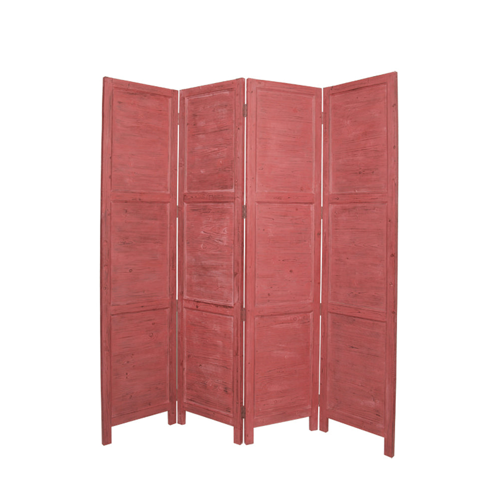 Red Wood Screen By Homeroots - 274884 | Room Dividers | Modishstore - 2