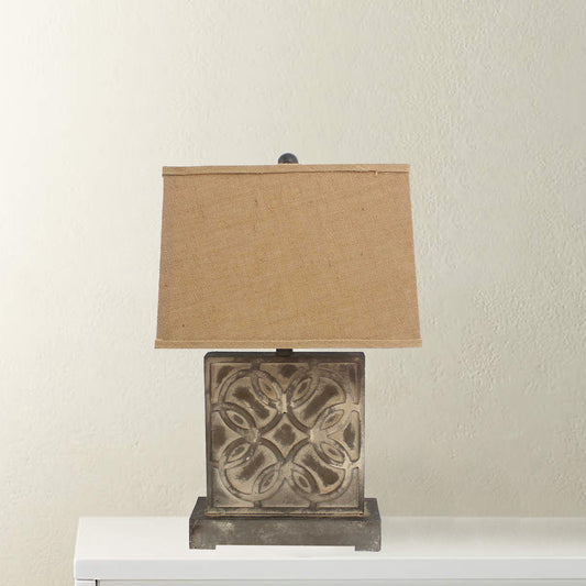 Brown Vintage with Khaki Linen Shade - Table Lamp By Homeroots | Table Lamps | Modishstore - 2