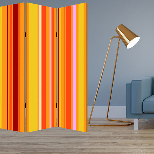 Multi Color Wood Canvas Deep Saffron Screen By Homeroots | Room Dividers | Modishstore - 2