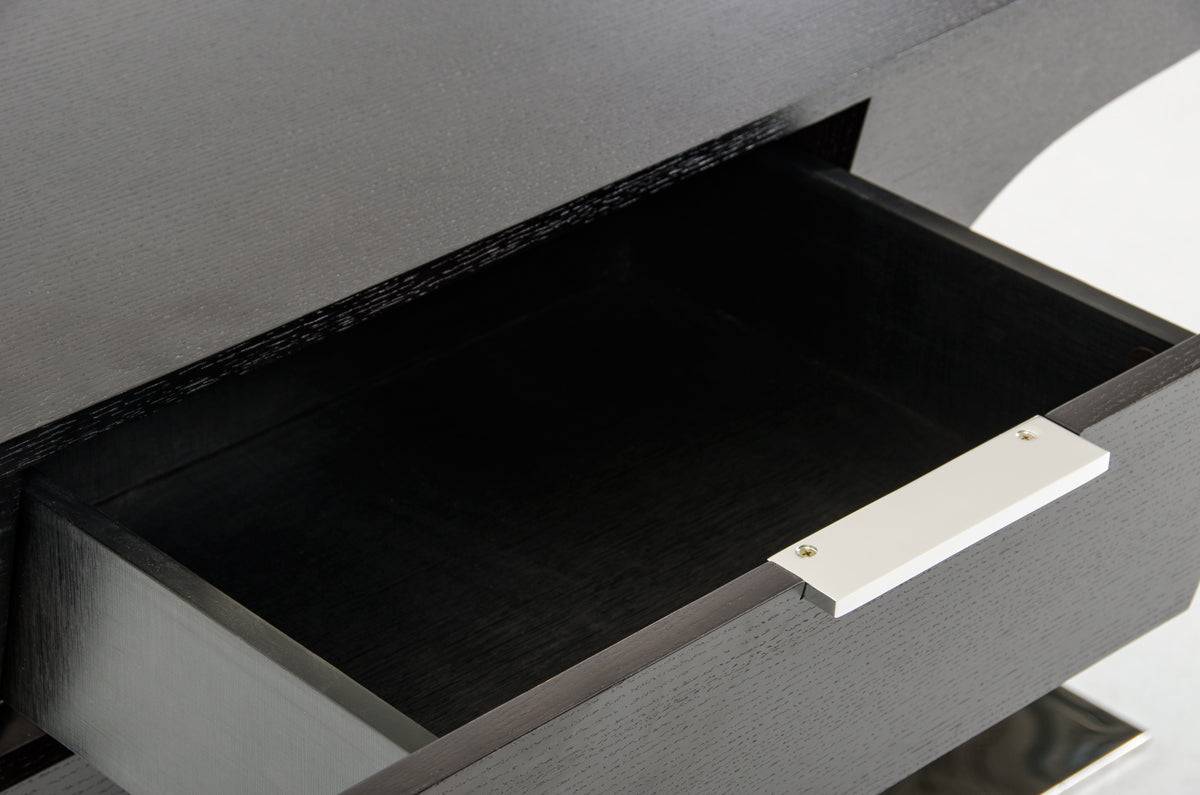 30 Wenge Veneer and Steel Office Desk By Homeroots | Desks | Modishstore - 5