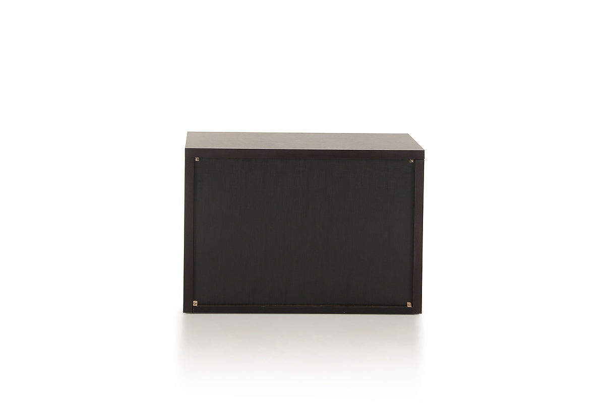 15' Wenge Veneer And Steel Nightstand By Homeroots | Nightstands | Modishstore - 5