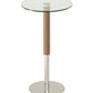 44' Veneer Glass and Steel Round Bar Table By Homeroots | Bar Tables | Modishstore - 2
