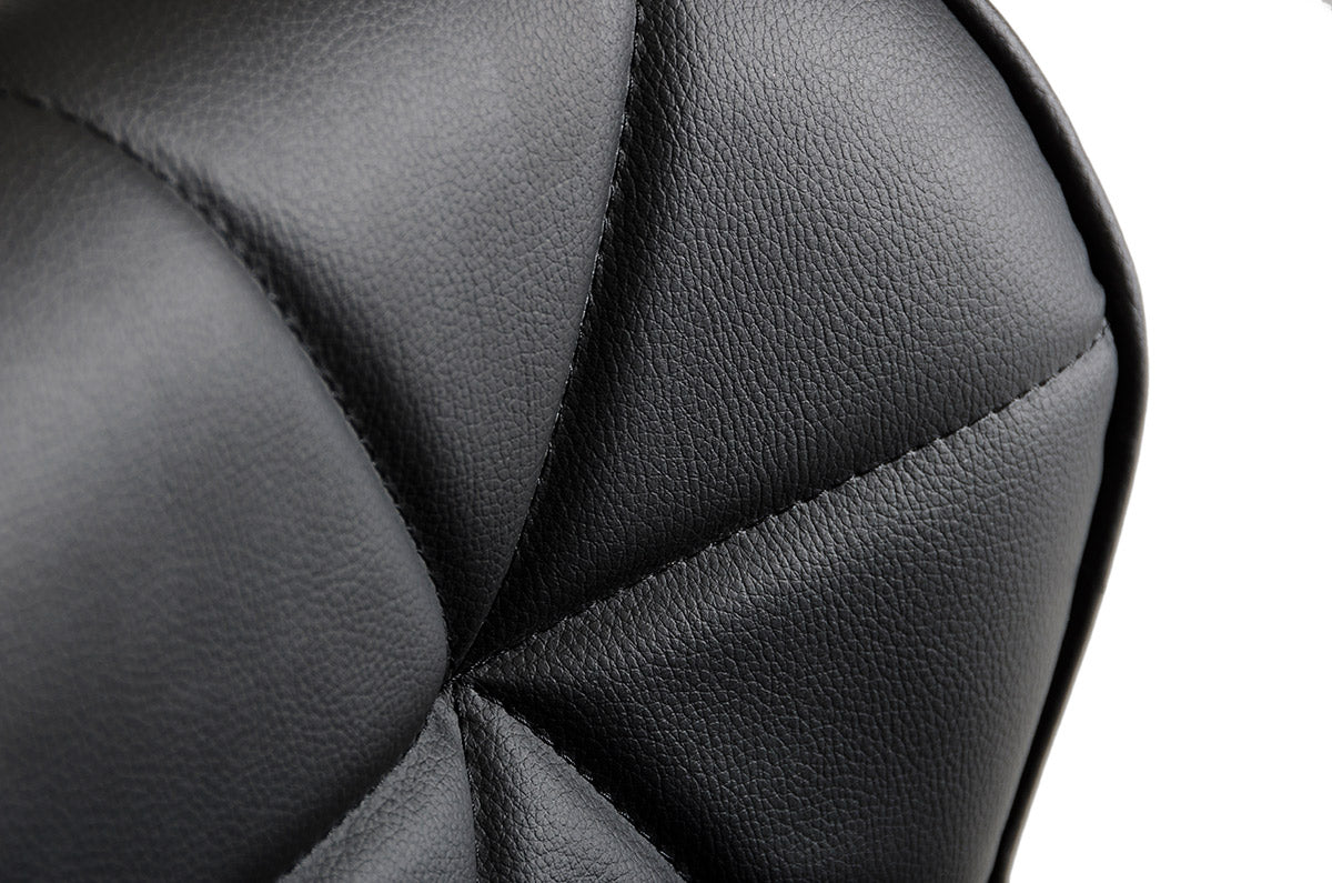 42' Black Eco Leather And Steel Bar Stool By Homeroots | Bar Stools | Modishstore - 3