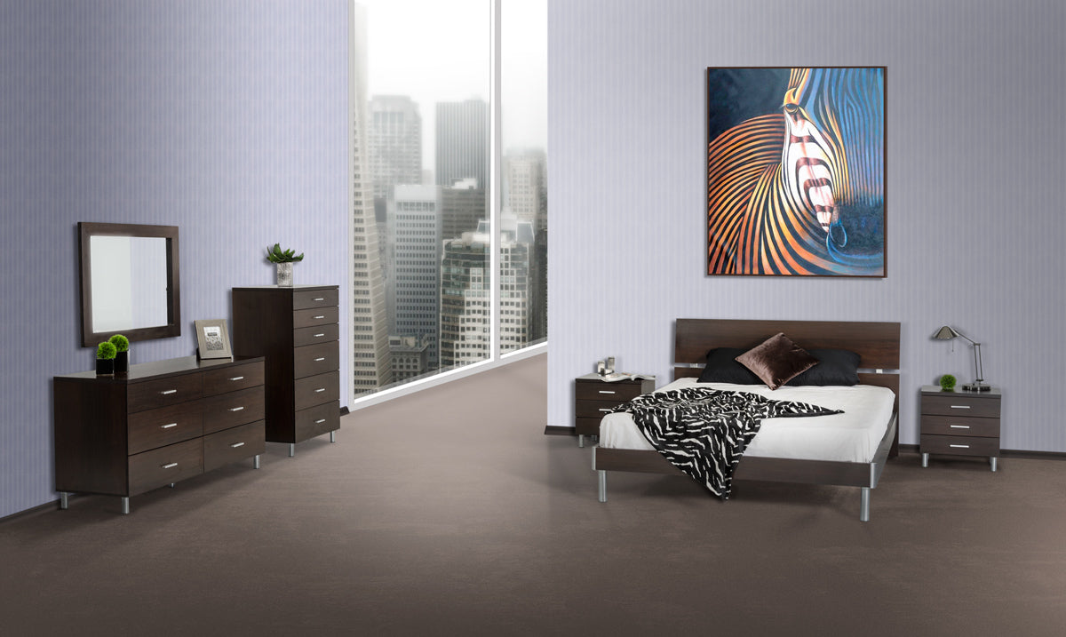 39" Wenge MDF and Glass Mirror By Homeroots | Mirrors | Modishstore - 2