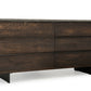 30' Dark Aged Oak Wood And Metal Dresser By Homeroots | Dressers | Modishstore