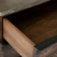 30' Dark Aged Oak Wood And Metal Dresser By Homeroots | Dressers | Modishstore - 3