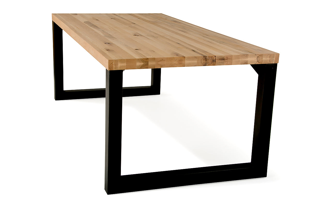 30' Aged Oak Wood And Metal Dining Table By Homeroots | Dining Tables | Modishstore - 5