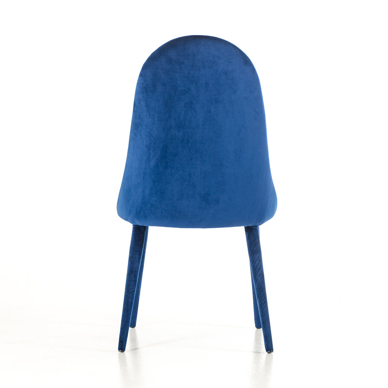 38' Blue And White Fabric And Metal Dining Chair By Homeroots | Dining Chairs | Modishstore - 5