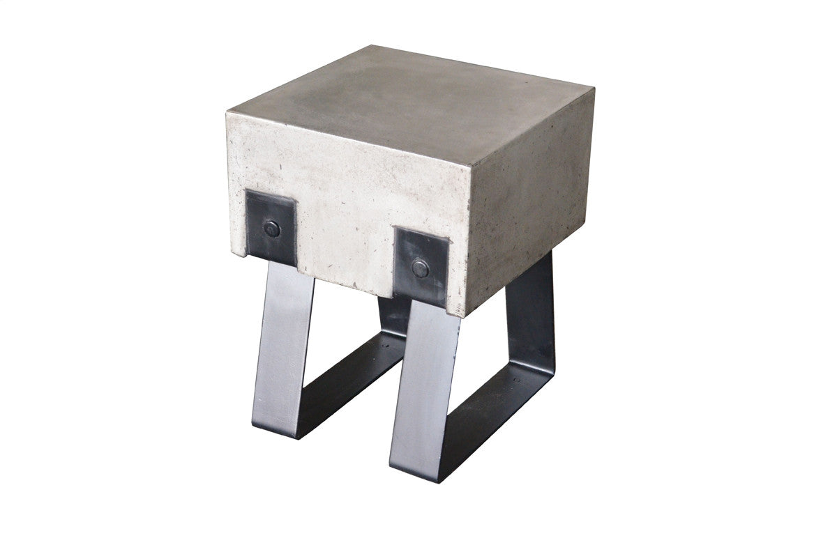 Modern Concrete And Black Stool By Homeroots | Stools | Modishstore - 3
