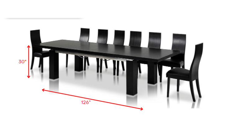 Modern Black Oak Finish Extendable Dining Table By Homeroots | Dining Tables | Modishstore - 4