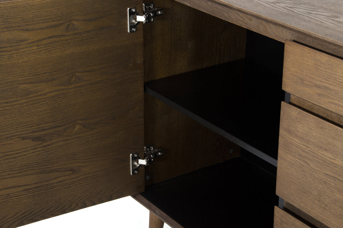 34' Tobacco Wood And Veneer Buffet By Homeroots | Sideboards | Modishstore - 5